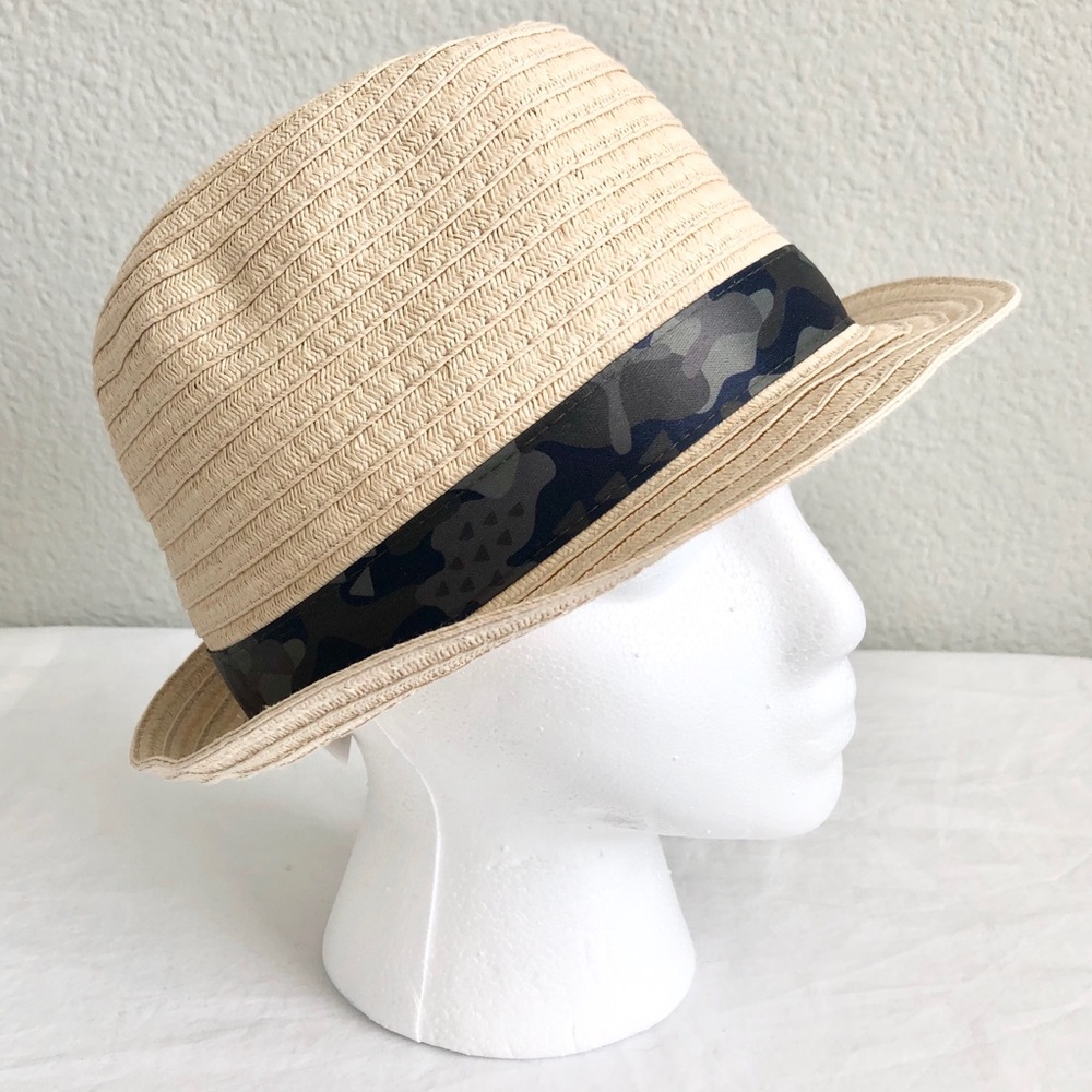 Gymboree Boys Camo Print Straw Fedora - Size L